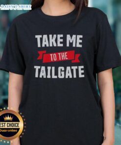 Official Take Me To The Tailgate Buffalo Bills Ladies Tee featuring team colors and logo, perfect for game day attire.