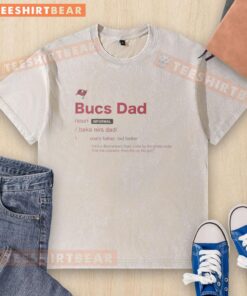 Official Tampa Bay Buccaneers Dad Definition Washed T-Shirt featuring a relaxed fit and bold team logo design.