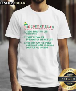 Official The Code Of Elves T-Shirt featuring festive design and vibrant colors, perfect for holiday celebrations and fans.