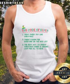 Official The Code of Elves tank top featuring festive design, perfect for holiday celebrations and casual wear.
