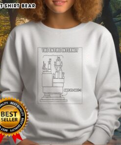 Official The Entire Internet AWS US East 1 meme sweatshirt featuring a humorous design for tech enthusiasts.