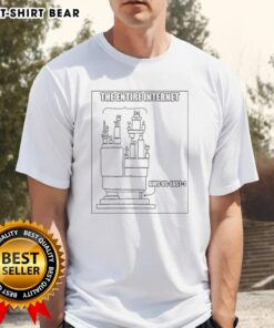 Alt Text: Official The Entire Internet AWS US East 1 Meme T-Shirt featuring a humorous design for tech enthusiasts.