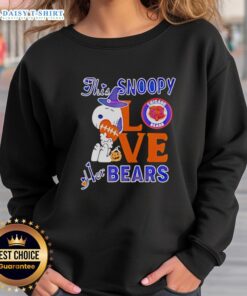 Official Snoopy Love Her Chicago Bears Sweatshirt featuring a playful Snoopy design and team colors.