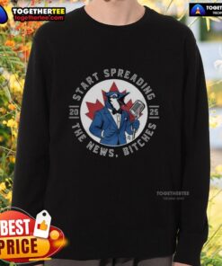 Alt Text: Official Toronto Blue Jays Start Spreading The News 2025 Sweatshirt featuring team logo and vibrant design.