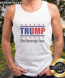 Official Trump The Revenge Tour tank top featuring bold graphics and vibrant colors, perfect for fans and events.