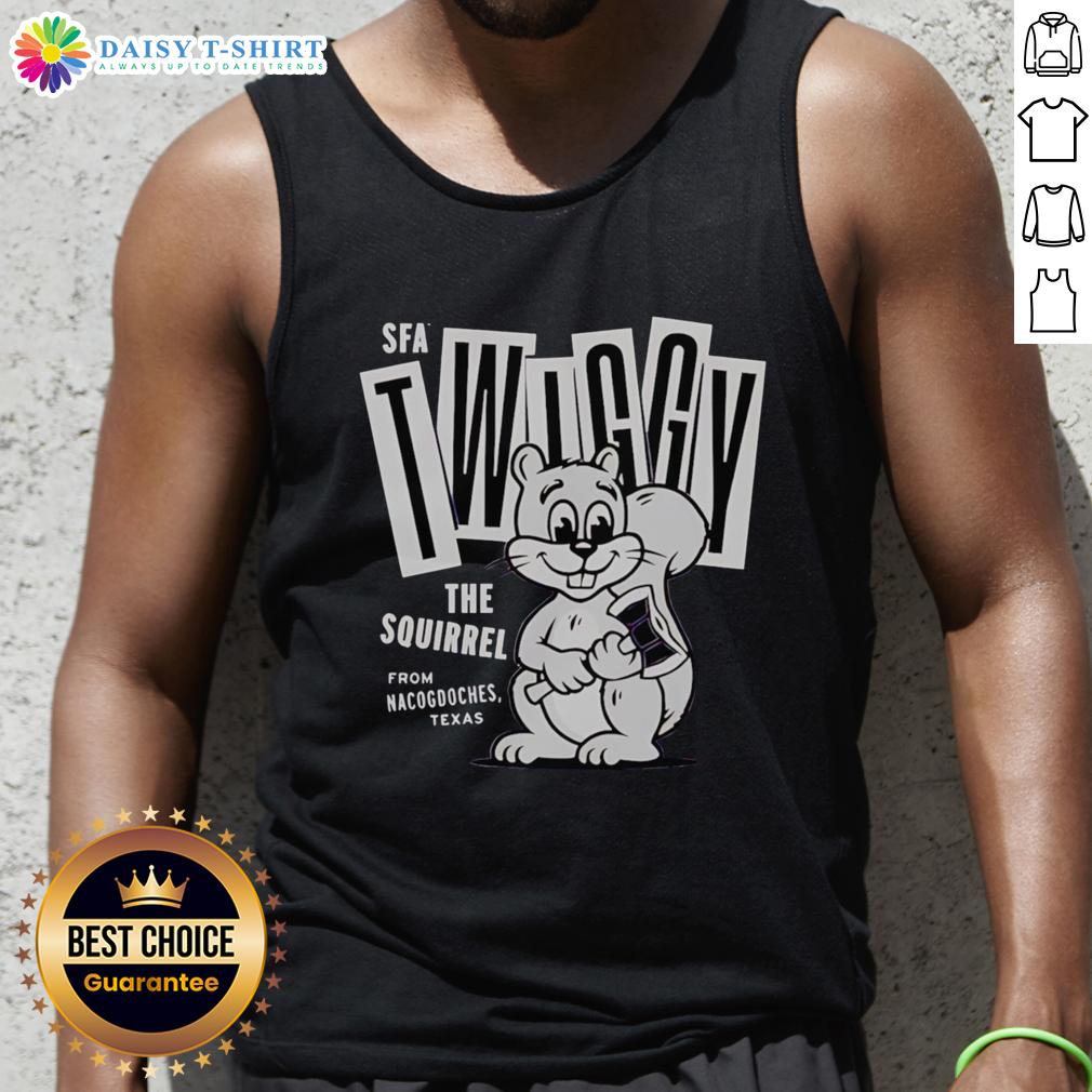 Official Twiggy The Campus Squirrel Tank Top Official Twiggy the Campus Squirrel tank top featuring a playful squirrel graphic, perfect for college apparel.