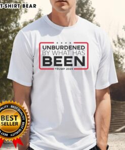 Official Unburdened By What Has Been Trump 2024 T-Shirt featuring bold graphics and a modern design for supporters.