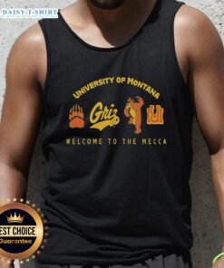 Alt Text: Official University of Montana Welcome to the Mecca tank top featuring a vibrant design perfect for summer wear.