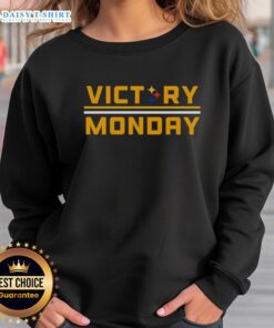 Official Victory Monday Pittsburgh Steelers sweatshirt featuring team logo and colors, perfect for fans celebrating a win.