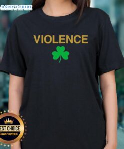 Official Violence Shamrock Notre Dame Fighting Irish Ladies Tee in green, showcasing team spirit and style for female fans.
