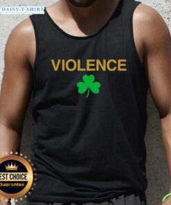 Official Violence Shamrock Notre Dame Fighting Irish tank top featuring vibrant graphics for loyal fans.