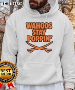 Alt Text: Official Wahoos Stay Poppin Funny Football Hoodie showcasing vibrant design and comfortable fit for fans.