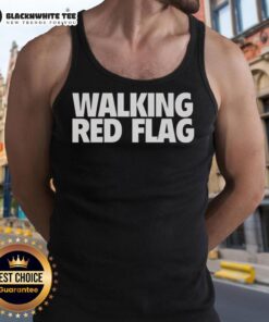 Official Walking Red Flag Tank Top featuring a bold red flag graphic on a stylish, comfortable design for casual wear.