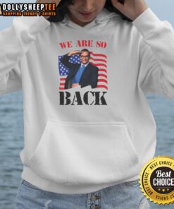 Official We Are So Back Hoodie in vibrant colors, perfect for casual wear and showcasing your trendy style.