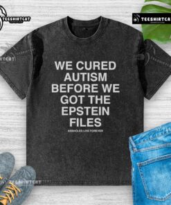 Official 'We Cured Autism' T-shirt featuring a bold design, symbolizing awareness and advocacy in autism treatment.