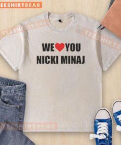 Official We Love You Nicki Minaj washed t-shirt featuring vibrant graphics and a comfortable fit for fans.