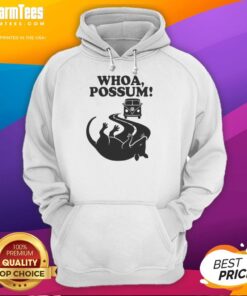 Official Whoa Possum Hoodie featuring a playful possum graphic, perfect for cozy casual wear and animal lovers.