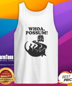 Alt Text: Official Whoa Possum Tank Top featuring a playful design, perfect for casual wear and summer outings.