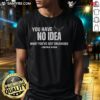 Official You Have No Idea What YouRe Just Unleashed Erika Kirk Charlie Kirk T-Shirt design featuring bold text and graphics.
