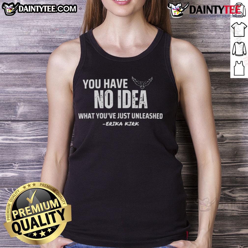 official-you-have-no-idea-what-youre-just-unleashed-erika-kirk-charlie-kirk-tank-top Erika Kirk and Charlie Kirk wearing 'You Have No Idea What You Just Unleashed' tank tops at a vibrant outdoor event.