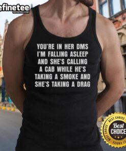 Official You're In Her DMs Tank Top featuring a humorous graphic, perfect for casual wear and trendy street style.