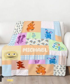 Original Bear In The Big Blue House Characters Patchwork Blanket Fleece Customized Blanket - Image 2