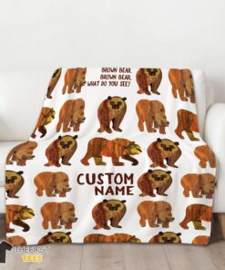 Original Brown Bear Brown Bear Blanket Fleece Customized Blanket - Image 3