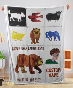 Original Brown Bear  Brown Bear What Do You See Blanket Fleece Customized Blanket