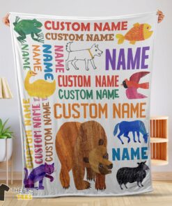 Original Brown Bear Brown Bear  What Do You See Gift Blanket Fleece Customized Blanket