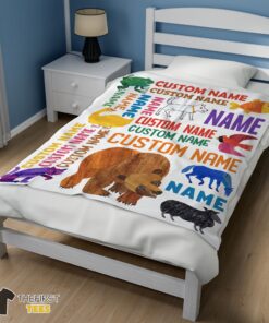 Original Brown Bear Brown Bear  What Do You See Gift Blanket Fleece Customized Blanket - Image 3