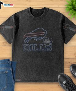 Original Bud Light Buffalo Bills washed t-shirt featuring team colors and logo, perfect for game day apparel.
