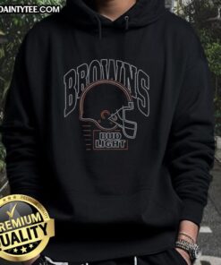 Original Bud Light Cleveland Browns hoodie featuring team colors and logo, perfect for game day and fan apparel.