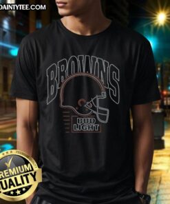 Original Bud Light Cleveland Browns T-Shirt featuring team colors and logo, perfect for fans and game day attire.