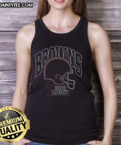 Original Bud Light Cleveland Browns tank top featuring team colors and logo, perfect for game day and fan apparel.
