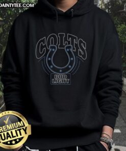Alt Text: Original Bud Light Indianapolis Colts hoodie featuring team colors and logo, perfect for fans and game day wear.