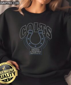 Original Bud Light Indianapolis Colts sweatshirt featuring team colors and logo, perfect for Colts fans and game day wear.