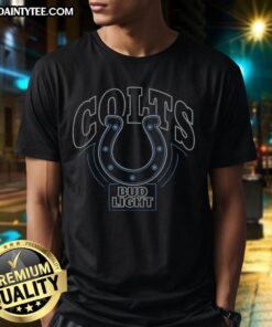 Alt Text: Original Bud Light Indianapolis Colts T-Shirt featuring team logo and vibrant colors, perfect for Colts fans.