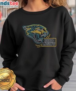 Alt Text: Original Bud Light Jacksonville Jaguars sweatshirt featuring team logo and vibrant colors for fans.
