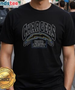 Original Bud Light Los Angeles Chargers T-Shirt featuring team logo and vibrant colors, perfect for Chargers fans.