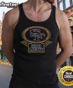 Original Bud Light San Francisco 49ers tank top featuring bold team colors and logo, perfect for game day wear.