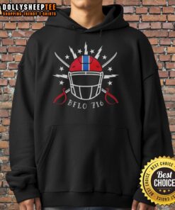 Original Buffalo Bills 716 Helmets and Swords Hoodie featuring team colors and logo, perfect for fans and game day wear.