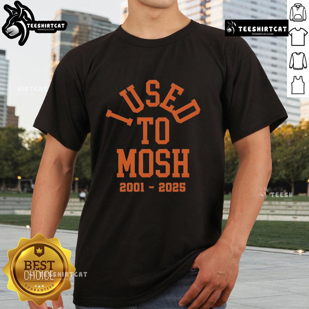 Original Bury Your Dead I Used To Mosh T Shirt Alt Text: Original Bury Your Dead I Used To Mosh T-Shirt featuring bold graphic design, perfect for metal and hardcore music fans.