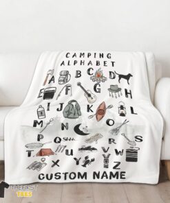 Original Camping Equipment Camping Alphabet Blanket Fleece Customized Blanket - Image 3