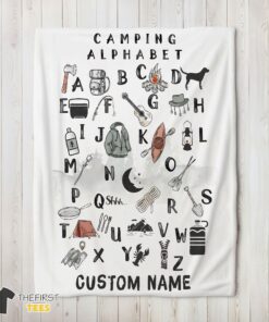 Original Camping Equipment Camping Alphabet Blanket Fleece Customized Blanket