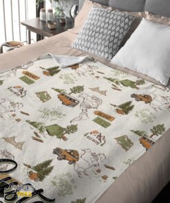 Original Camping Theme Velveteen Plush Blanket Fleece Customized Blanket - Image 4