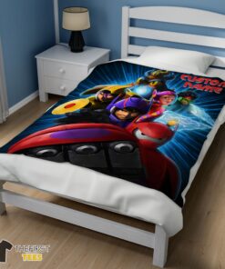Original Cartoon Big Hero 6 Friends Blanket Fleece Customized Blanket - Image 3