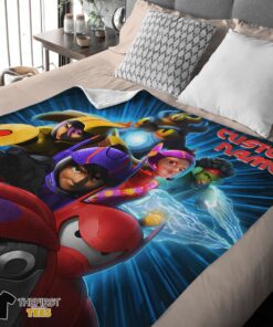 Original Cartoon Big Hero 6 Friends Blanket Fleece Customized Blanket - Image 4