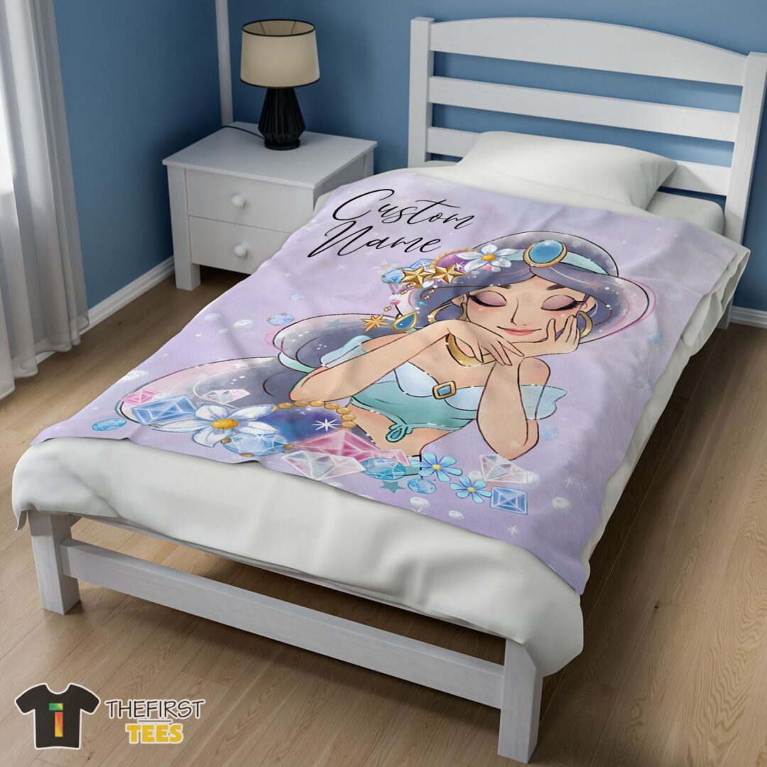 original-cartoon-disney-aladdin-jasmine-princess-blanket-fleece-customized-blanket-mk-02 Original Cartoon Disney Aladdin Jasmine Princess Blanket Fleece Customized Blanket - Image 3