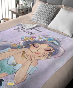 Original Cartoon Disney Aladdin Jasmine Princess Blanket Fleece Customized Blanket - Image 4