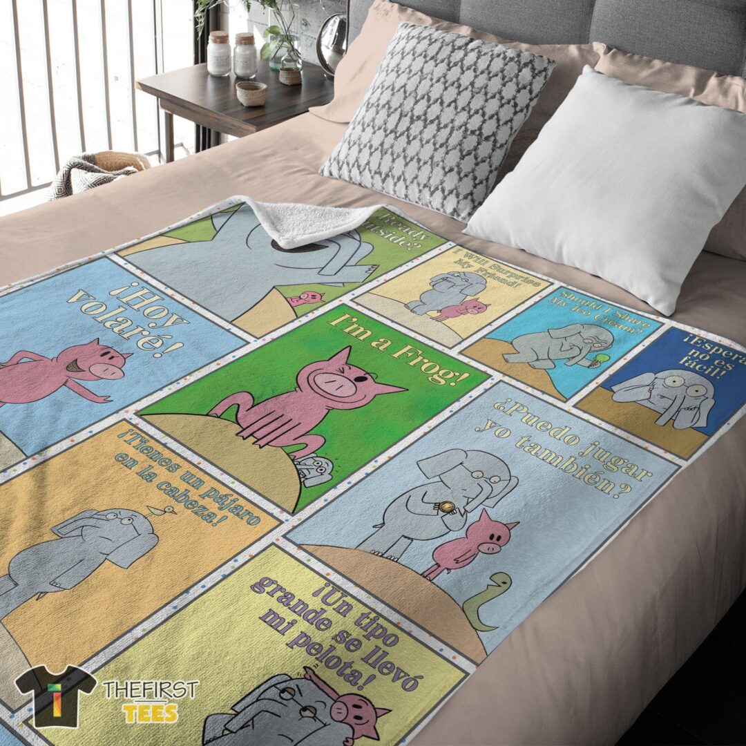 original-cartoon-elephant-piggie-blanket-fleece-customized-blanket-mk-03 Original Cartoon Elephant & Piggie Blanket Fleece Customized Blanket - Image 4